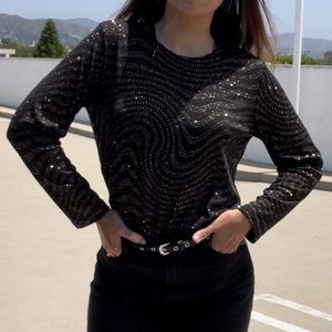Vintage Glittery Gold Long Sleeve.